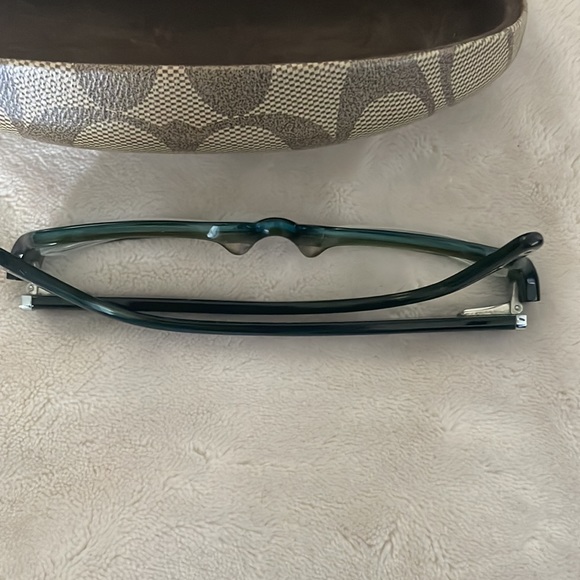Coach teal women’s eyeglasses with signature c monogram on inner arms. - Picture 13 of 16